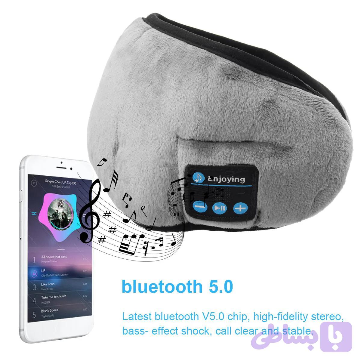 هدبند چشم بند هندفون دار بلوتوثی میکروفن دار Wireless Eye Mask Music player Sports headband