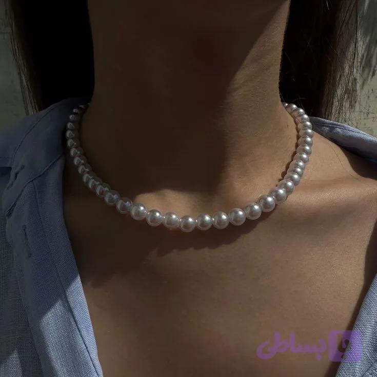 گردنبند مروارید ساده درشت — تصویر 1