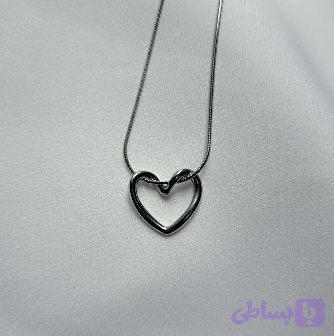 گردنبند قلب استیل مینیمال