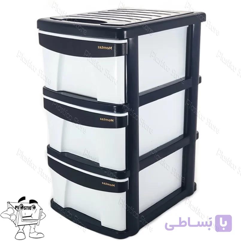 دراور پلاستیکی چرخدار سه طبقه بزرگ مدل X03 — تصویر 1