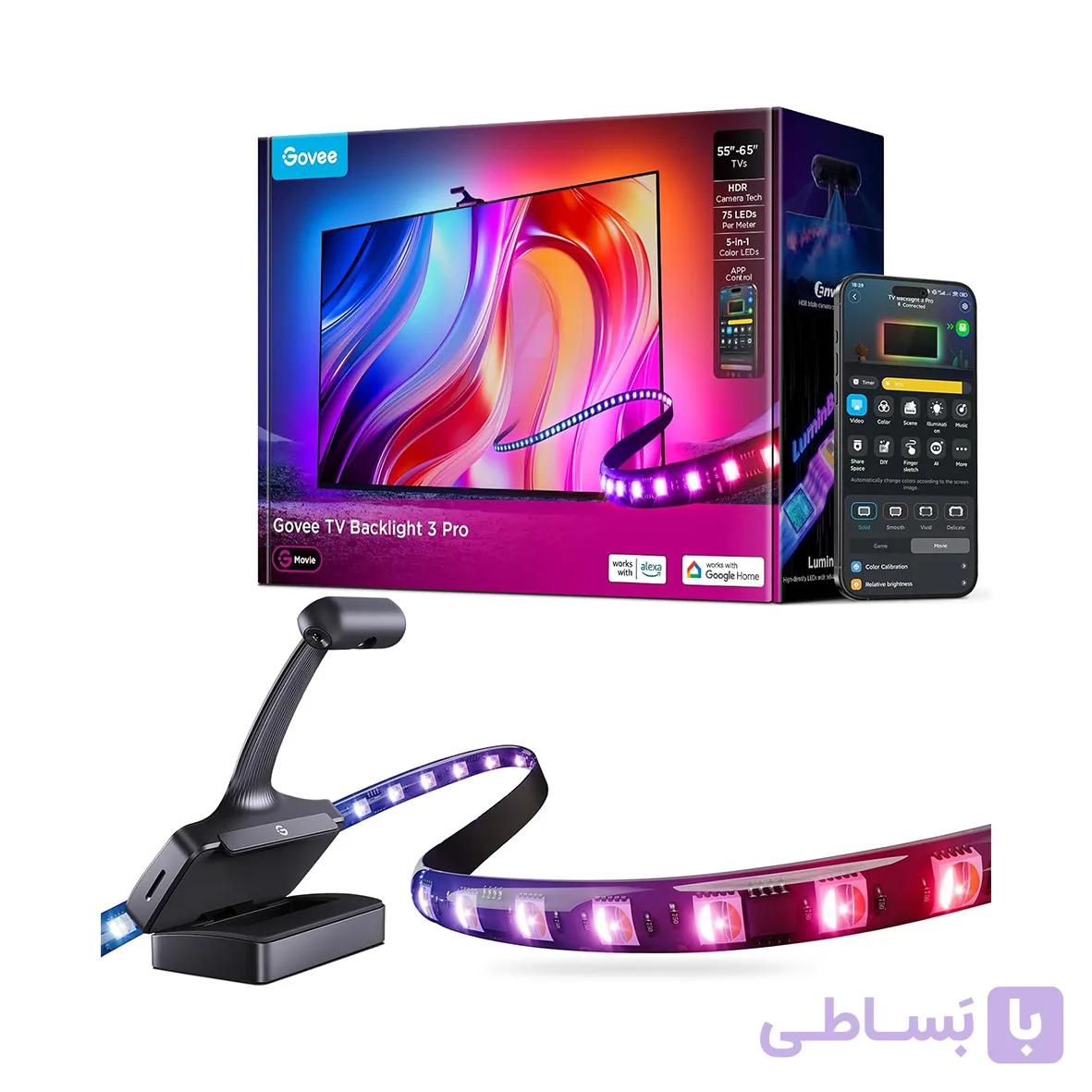 ریسه هوشمند نور پشت تلویزیون گووی مدل HR2A80 مناسب تلویزیون ۵۵ تا ۶۵ اینچ