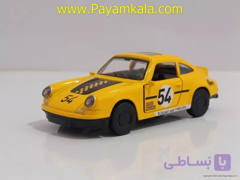 ماشین فلزی پورشه کوچک زرد (PORSCHE 1:48)(4362C) | ماکت فلزی عقب‌کش — تصویر 1