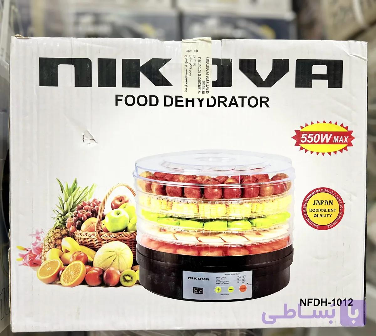 میوه خشک کن 5 طبقه اتوماتیک |میوه خشکن نیکووا ژاپن 550 وات مدل NIKOVA NFDH-1012 — تصویر 1