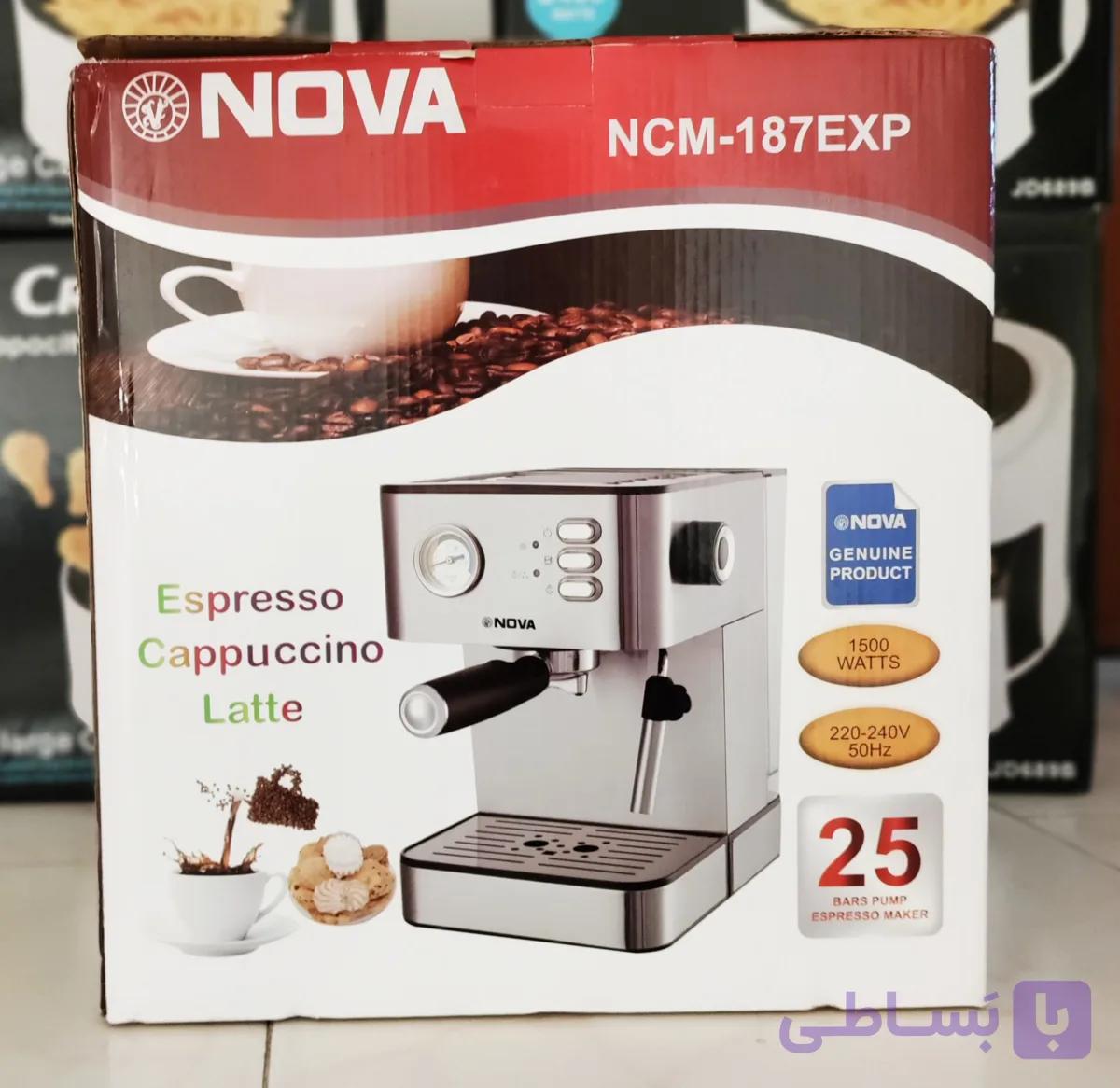 اسپرسو ساز نوا 25 بار اصلی مدل NCM-187EXP تمام استیل — تصویر 1