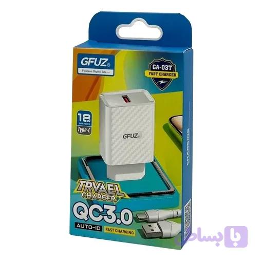 شارژر TYPE-C فست GFUZ مدل GA-03T — تصویر 1
