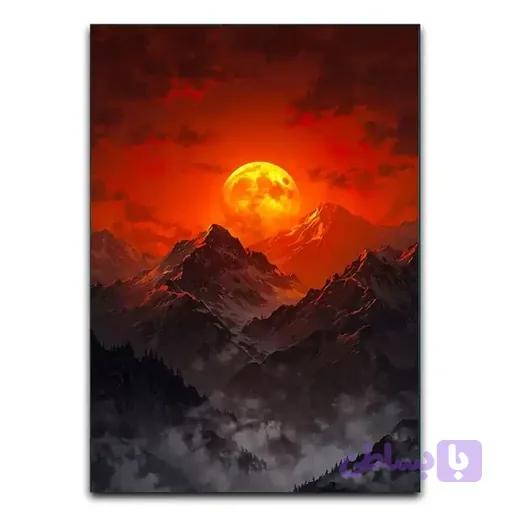 تابلو غروب کوهستانی