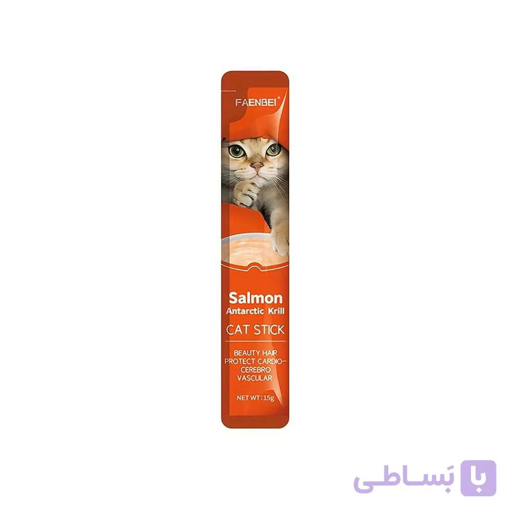 بستنی گربه برند فنبی FAENBEI طعم ماهی سالمون و میگو دانه ای — تصویر 1