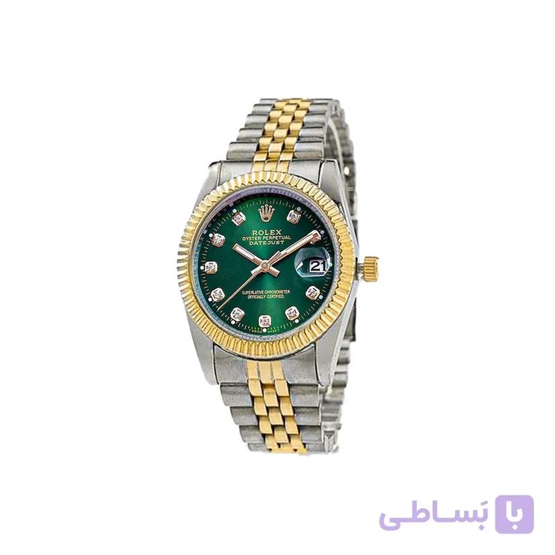 ساعت رولکس دیت جاست زنانه صفحه سبز 2649 — تصویر 1