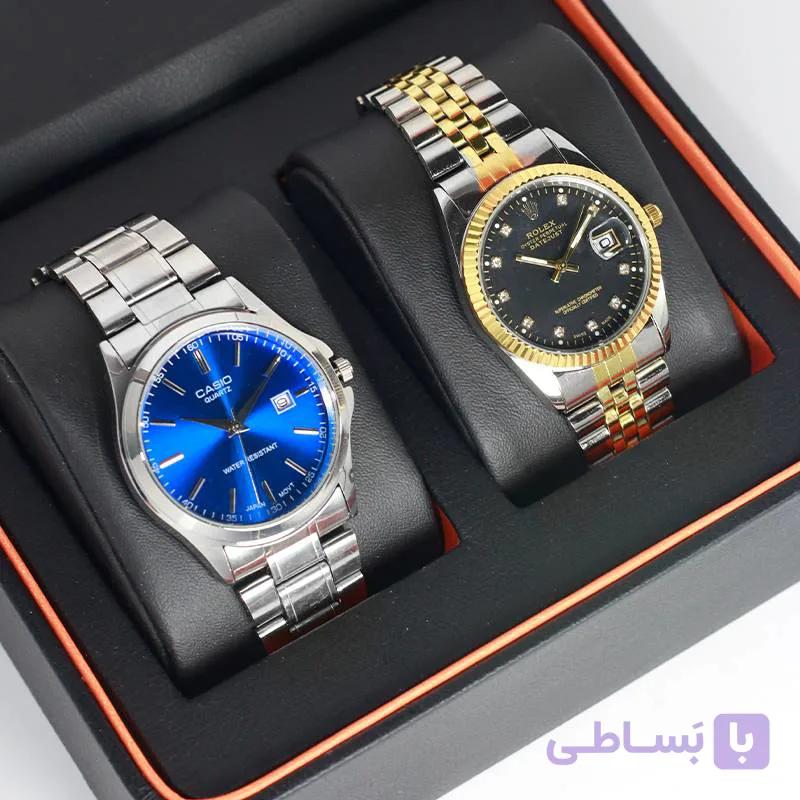 پک دو عددی ساعت مچی مردانه کاسیو و رولکس 4562