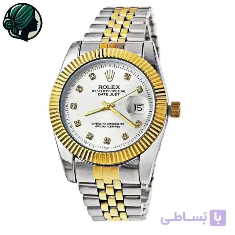 ساعت رولکس دیت جاست زنانه صفحه سفید 2649 — تصویر 1