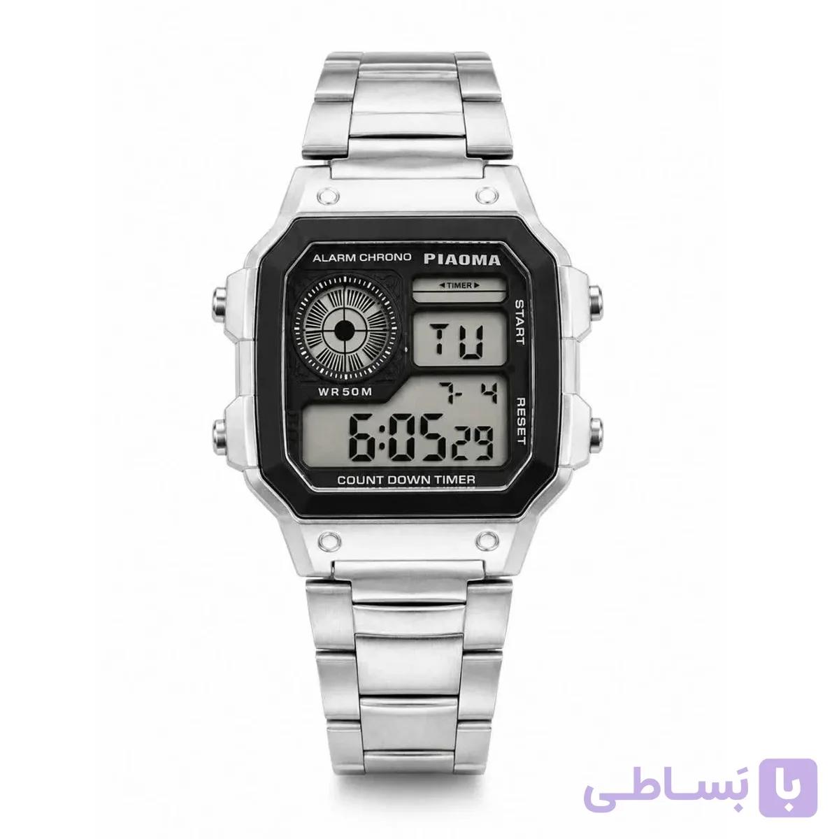 ساعت مردانه طرح کاسیو پیوما بند استیل کد 1201 — تصویر 1