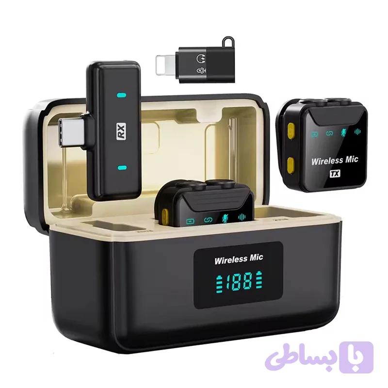 میکروفون بی‌سیم یقه ای دوکاناله SX23 با اکو و کاهش نویز — تصویر 1