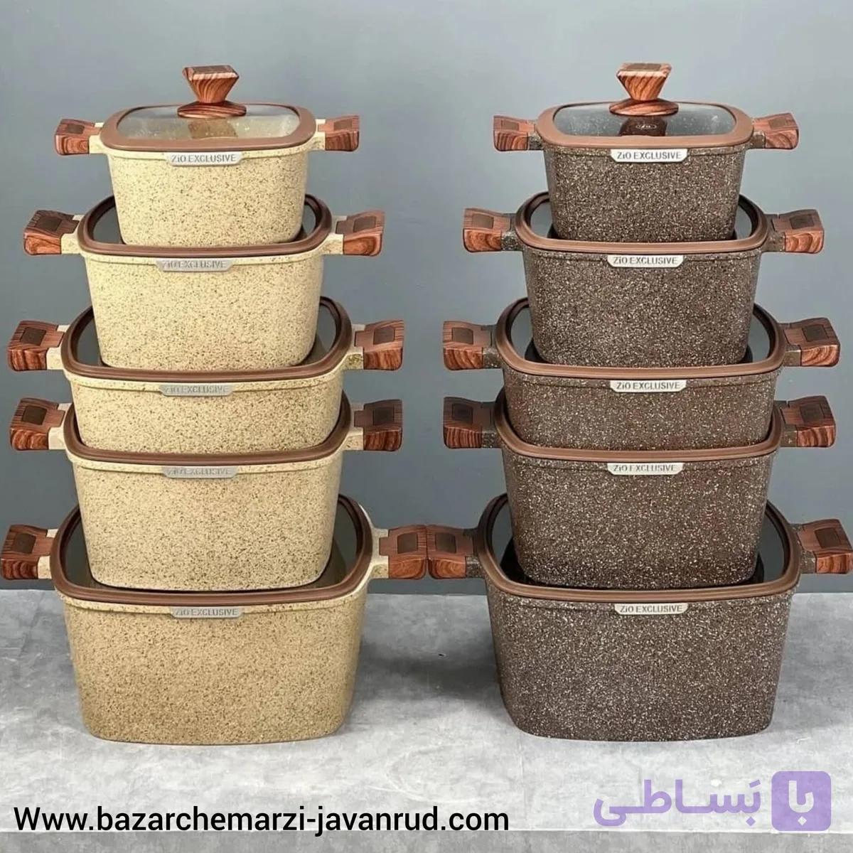 ست قابلمه مربعی گرانیت زیو ترکیه با (ارسال رایگان) مدل| Zio Turkey ZCS-8300 — تصویر 1