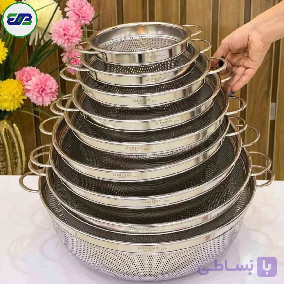 آبکش یونیک 9 پارچه لبه دار گرد | Unique Germany 9pcs — تصویر 1