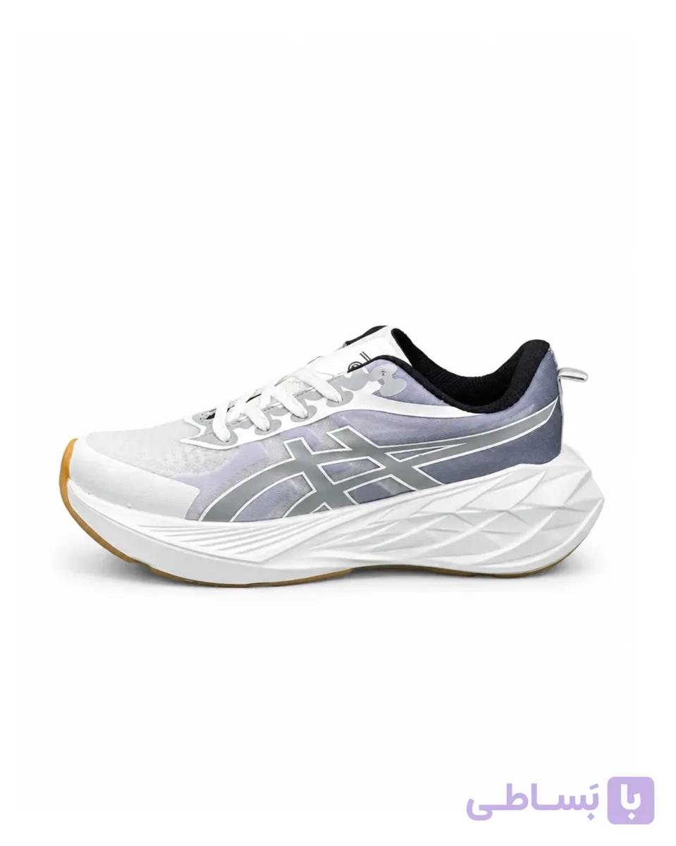 کفش کتونی مردانه مدل رانینگ اسیکس طوسی سفید ASICS — تصویر 1