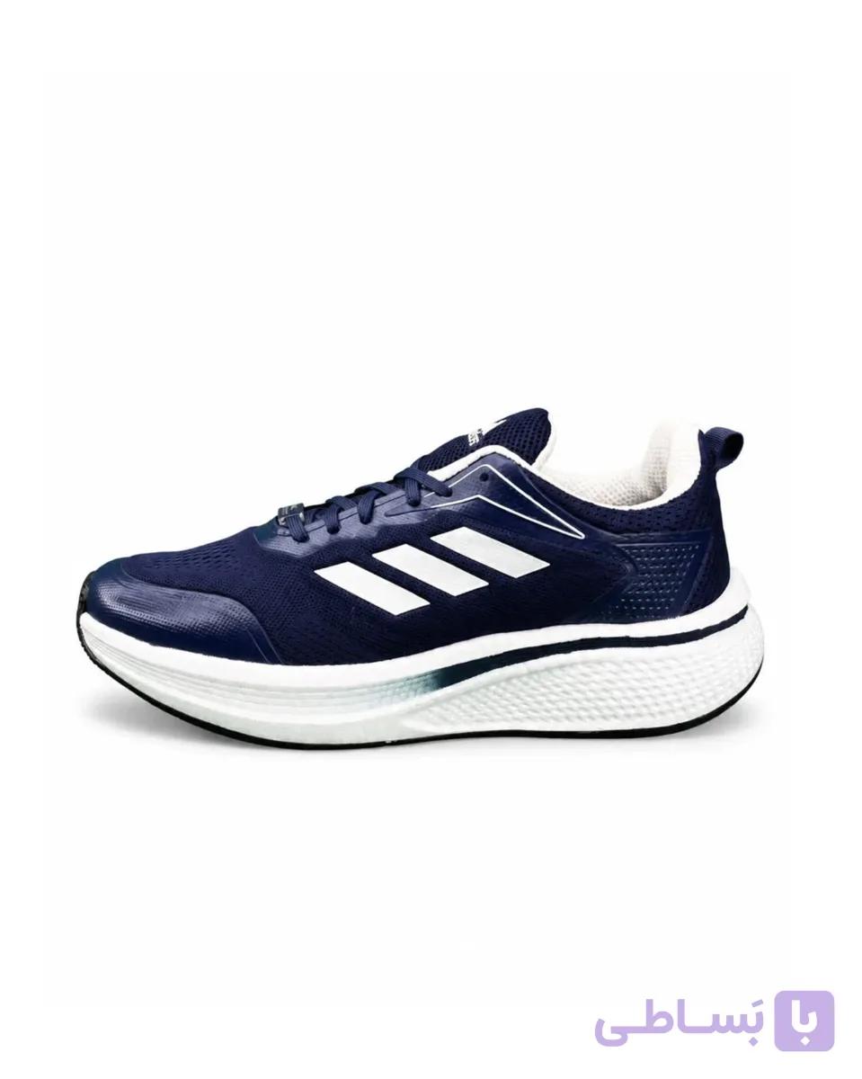 کفش کتانی مردانه بزرگ پا مدل آدیداس زیره بست سرمه ای سفید ADIDAS — تصویر 1