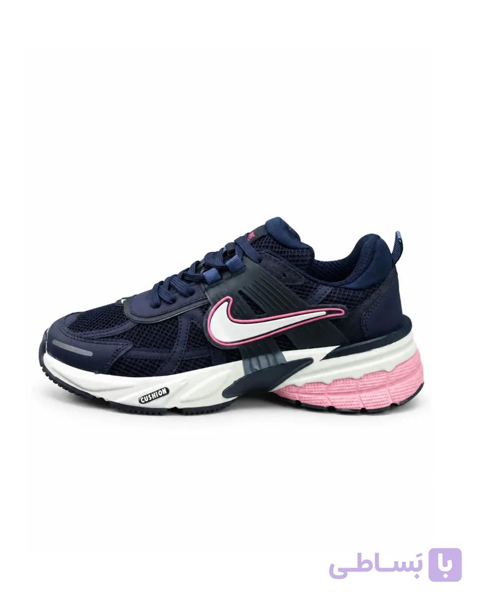 کفش کتانی زنانه مدل نایکی سرمه ای صورتی (بالاترین کیفیت ایران) NIKE V2K — تصویر 1