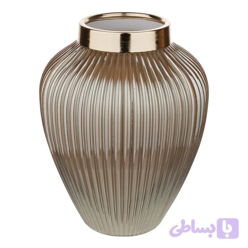 گلدان دکوری مدل ژیوار رنگ بژ (نسکافهی)