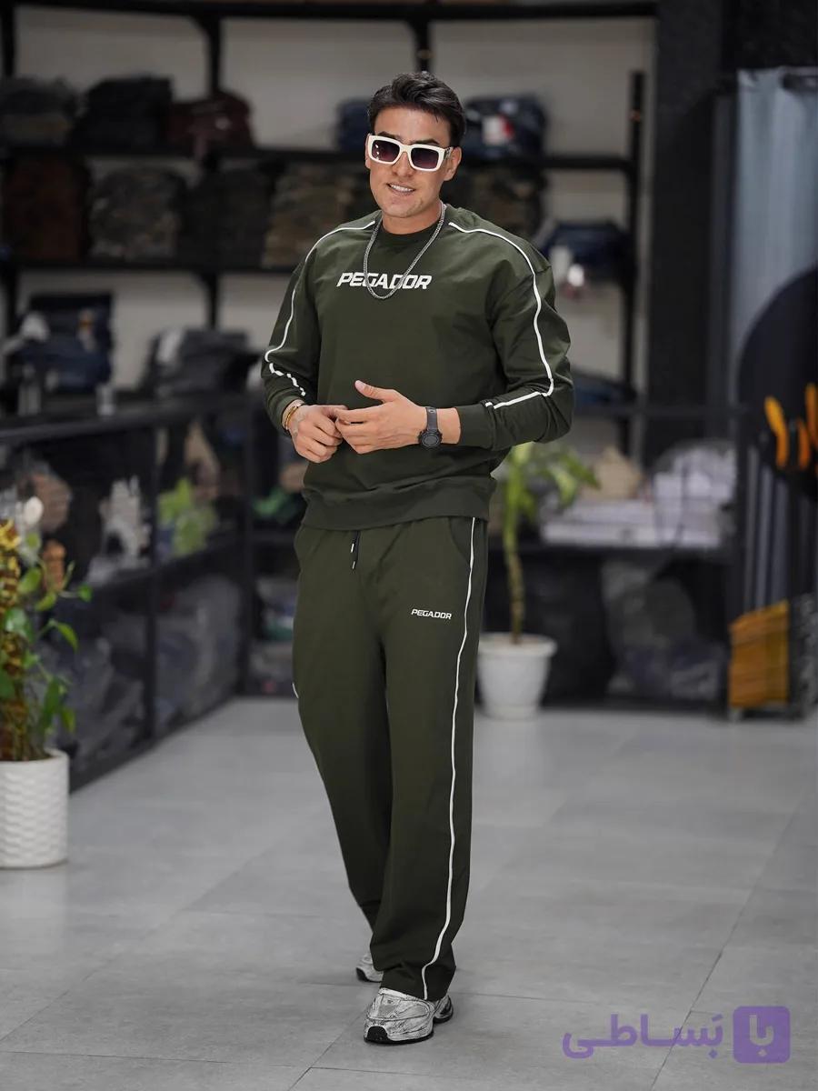 ست نیم بگ دونخ آستین بلند مردانه pegador سبز کد1696 — تصویر 1