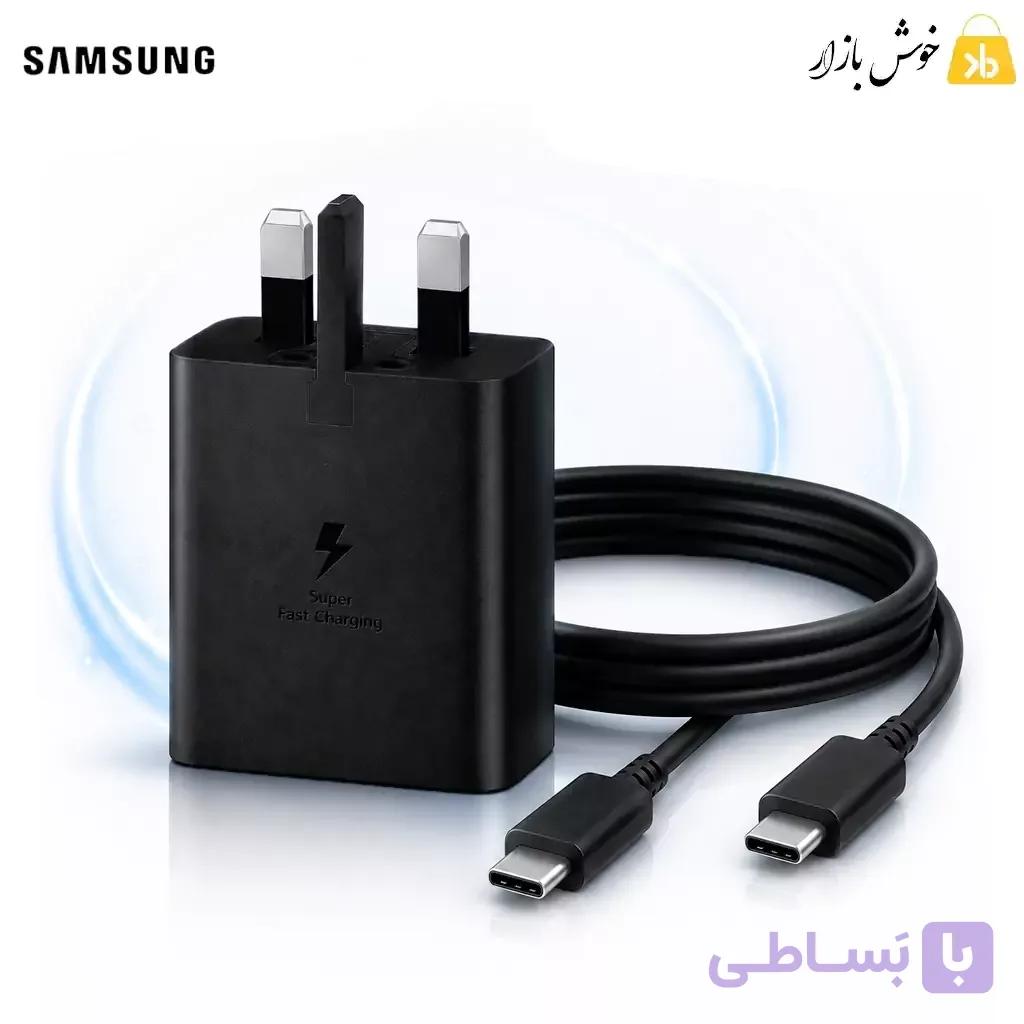 شارژر دیواری 45 وات سامسونگ مدل EP‑T4511 Low Standby همراه کابل 5 آمپر 1.8 متری – سه‌پین، اورجینال — تصویر 1