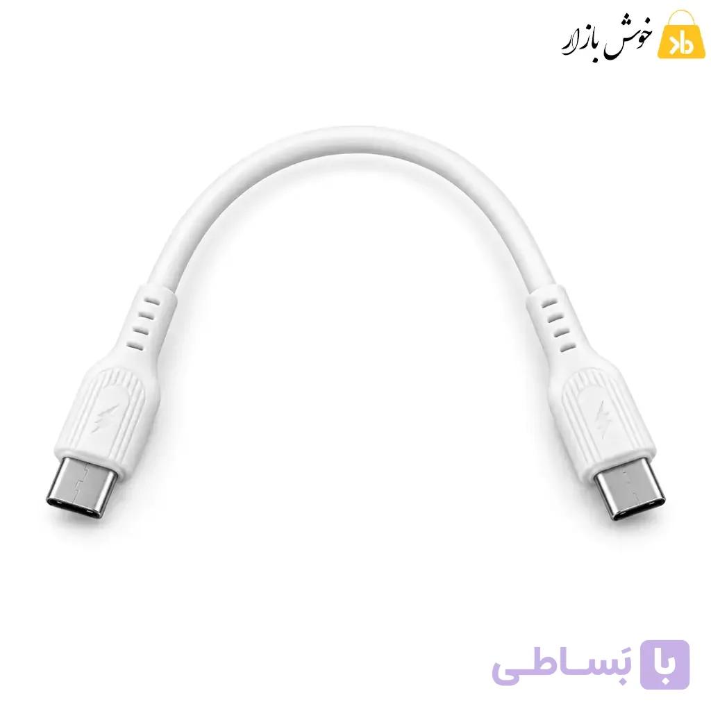 کابل پاوربانک دو سر تایپ سی فست شارژ سیلیکونی طول 20 سانتی‌متر — تصویر 1