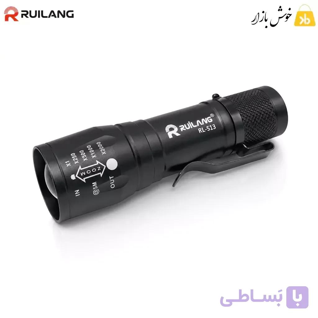 چراغ قوه جیبی شارژی رویلانگ مدل RL-513 زوم‌دار با نور جانبی COB — تصویر 1