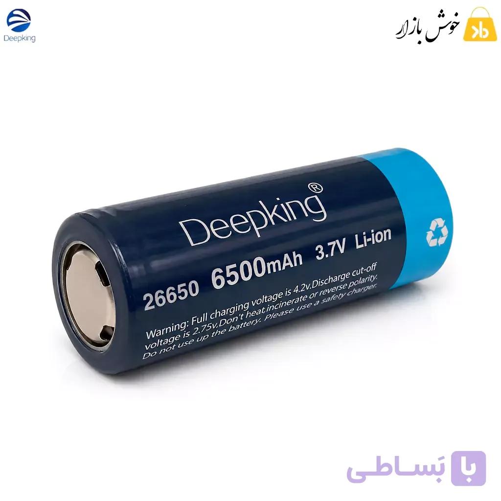 باتری لیتیوم‌یون شارژی 26650 دیپ کینگ (Deepking) 3.7 ولت 6500mAh — تصویر 1