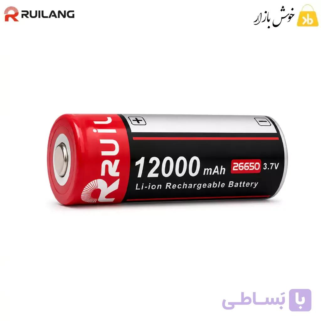 باتری لیتیوم یون شارژی 26650 رویلانگ (RUILANG) 3.7 ولت 12000 میلی‌آمپر — تصویر 1