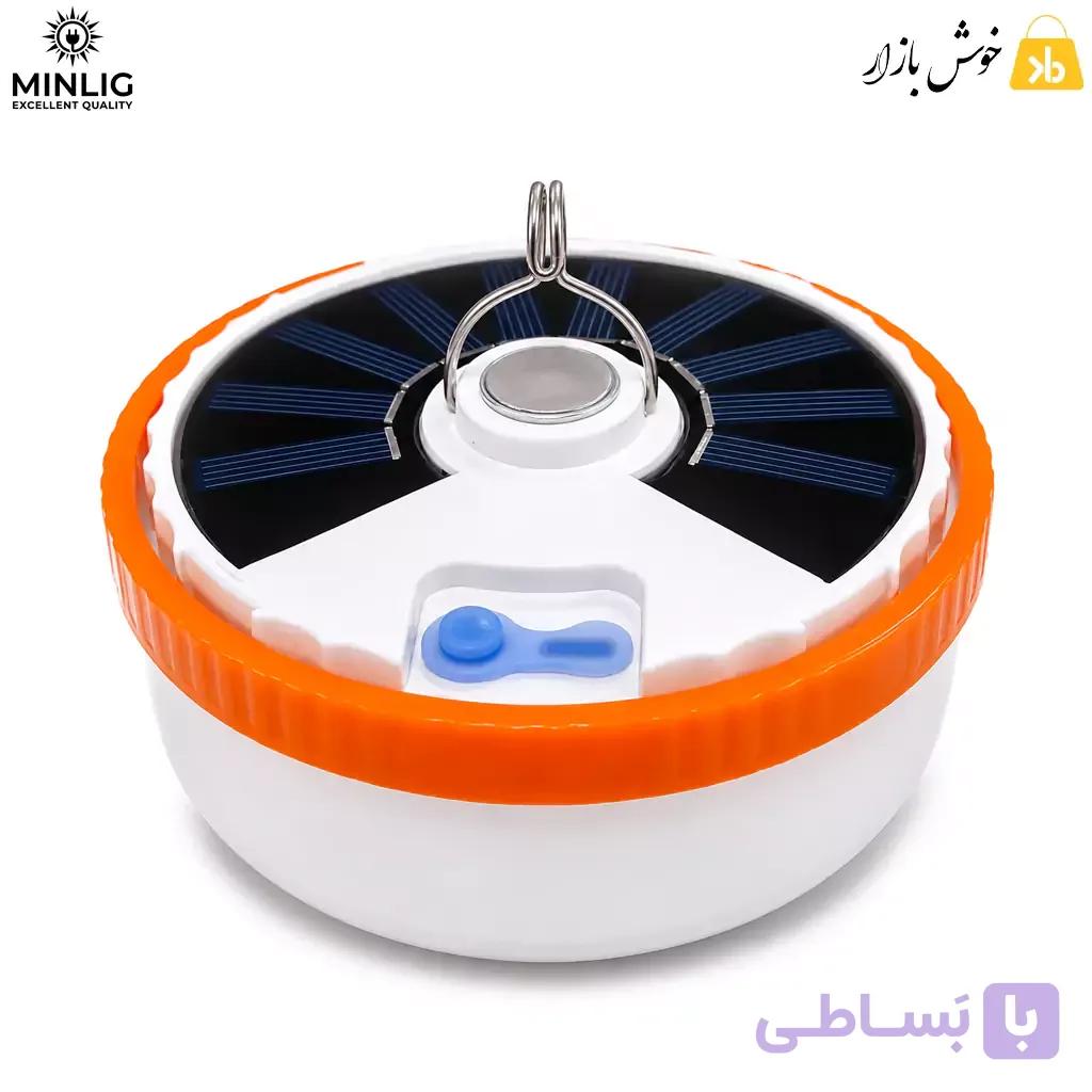 چراغ اضطراری شارژی خورشیدی مینلیگ MINLIG مدل ML-72S – بدون آهنربا — تصویر 1