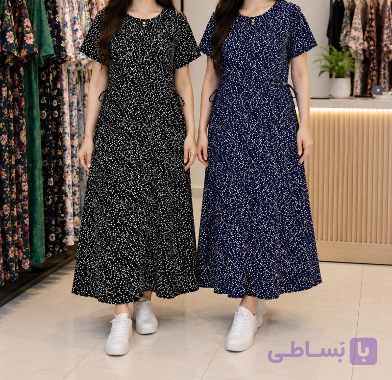 پیراهن زنانه توپ توپی آستین کوتاه E7626