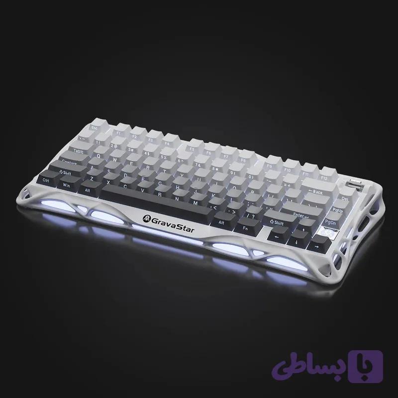 کیبورد GravaStar Mercury K1 75% Wireless Mechanical Gaming Keyboard | Gradient White
