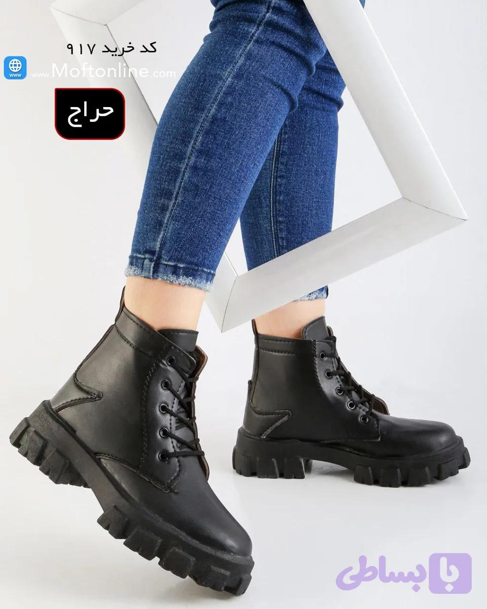 حراج ویژه نیم بوت بندی لژدار زنانه کد 917 — تصویر 1