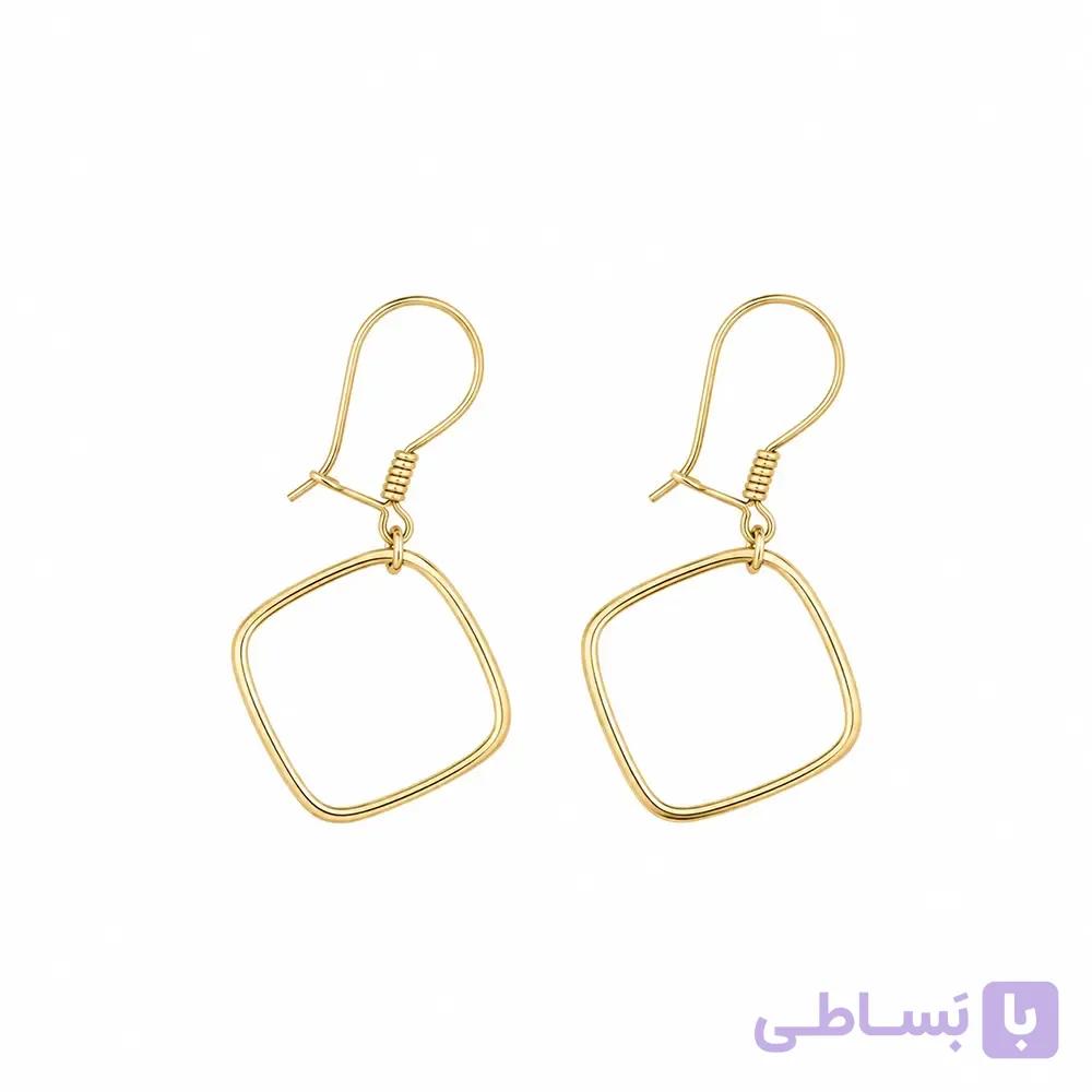 گوشواره آویزی طلا مربعی