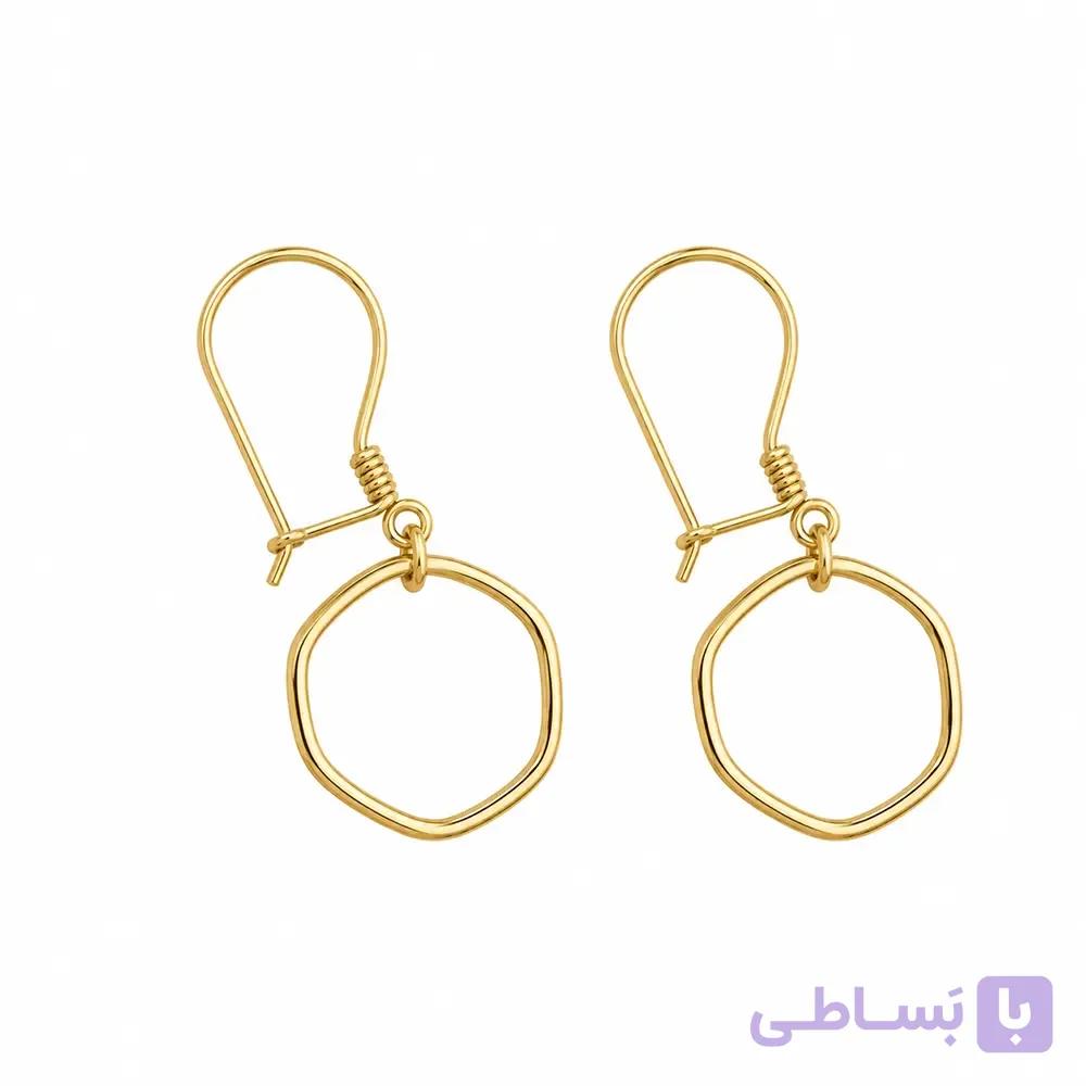 گوشواره آویز طلا پنج ضلعی