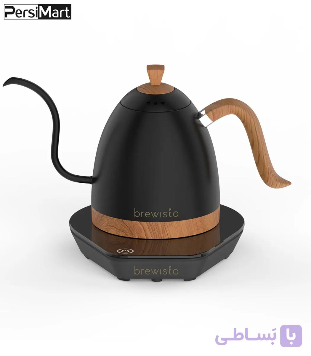 کتل برقی بروییستا مدل آرتیسان 0.6 لیتر رنگ مشکی دسته چوبی — تصویر 1
