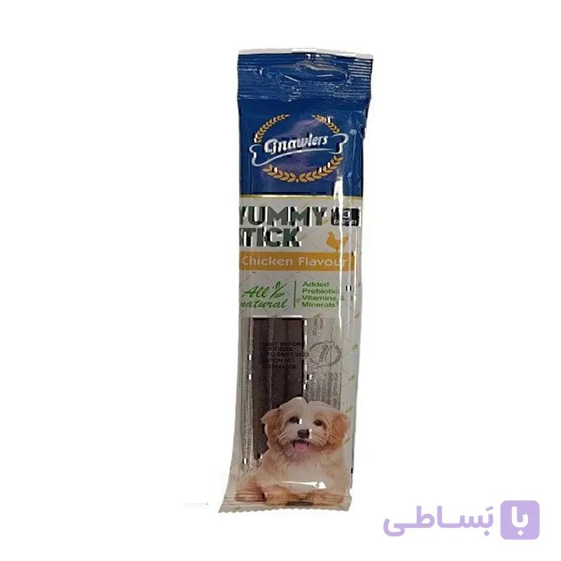 تشویقی مدادی سگ گناولرز حاوی پروتئین سویا با طعم مرغ Gnawlers Stick Dog Treat With Chicken Flavour بسته 3 عددی