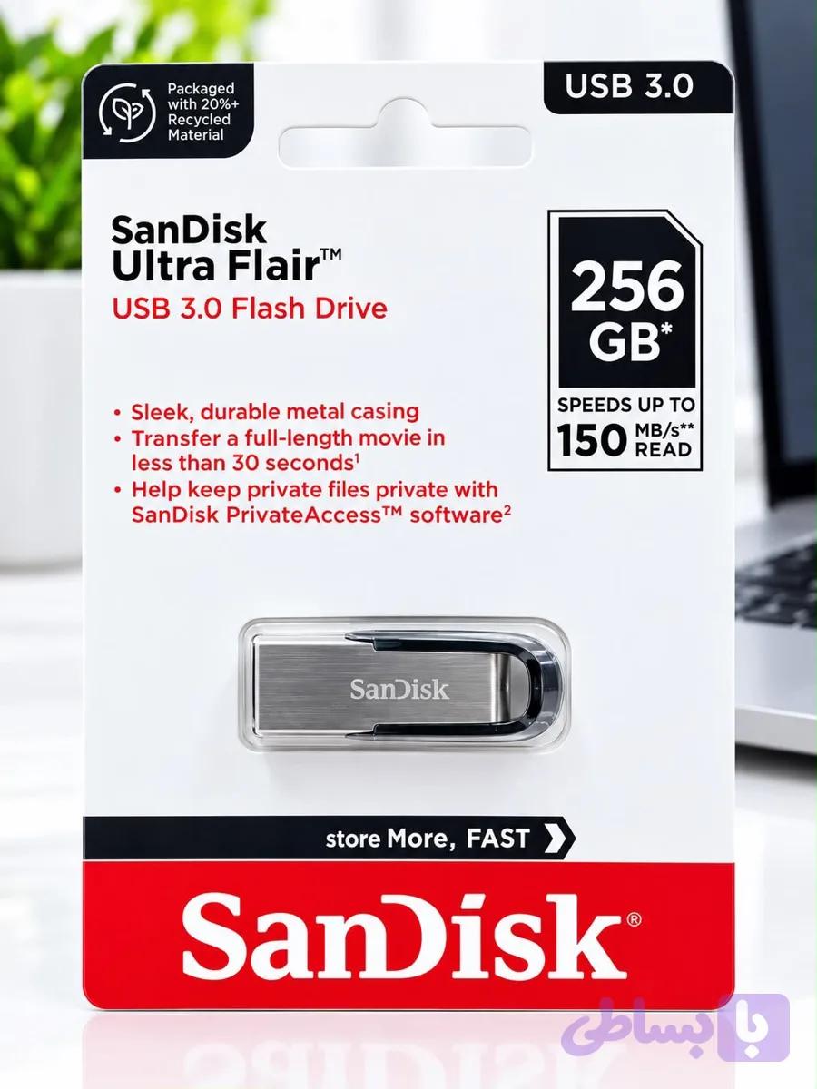 فلش مموری سن دیسک USB 3.2 مدل Ultra Luxe CZ74 ظرفیت 256 گیگابایت سرعت 400MB/s