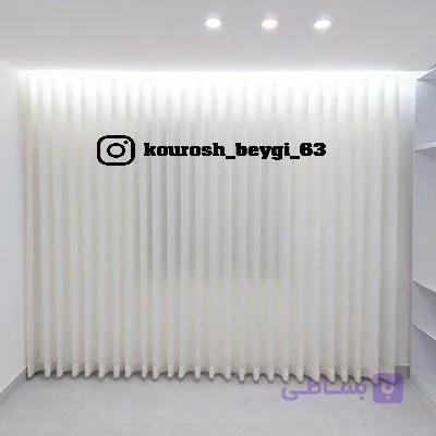 پرده کرپ شاین هفت رنگ ترک دوخت مینیمال هر1متر — تصویر 1