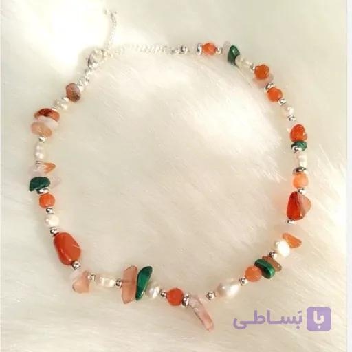 پا بند فانتزی مدل سنگ رنگی بند قابل تنظیم — تصویر 1