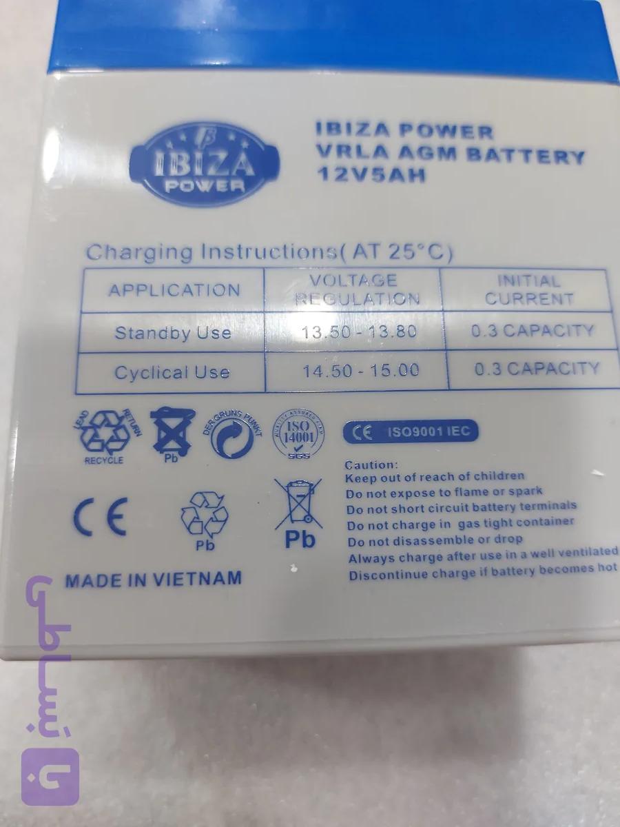 باتری ایبیزا پاور IBIZA POWER 12V 5Ah
