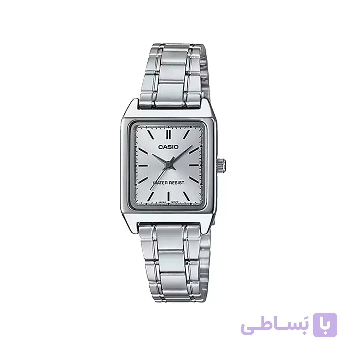 ساعت مچی زنانه کاسیو فلزی نقره ای قاب مربع LTP-V007D-7E