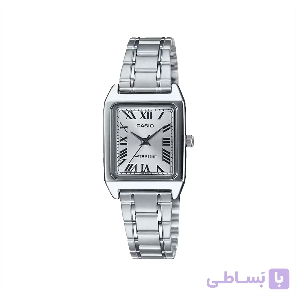 ساعت مچی زنانه کاسیو فلزی نقره ای قاب مربع LTP-V007D-7B