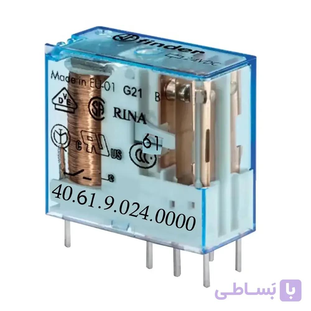 رله شیشه ای 8 پایه 2 کنتاکت 24 ولت DC فیندر کد 40.61.9.024.0000