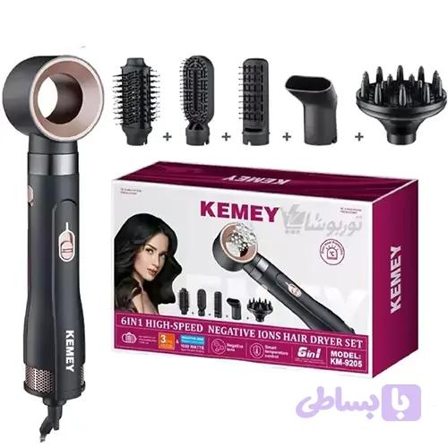 سشوار حرفه‌ای کیمی مدل KM-9205 حالت دهنده با ۶ کارایی و باد سرد