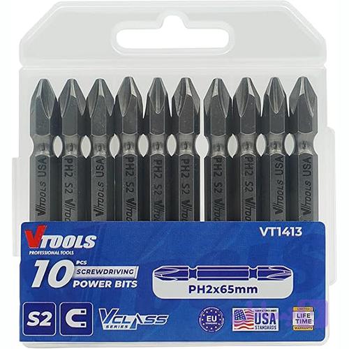 سری 10عددی پیچ بند دو سر چهارسو اصلی vtools مدل vt1413 ابزار