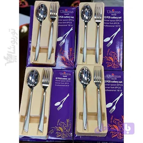 سرویس قاشق چنگال 12 پارچه یونیک unique در چهار طرح