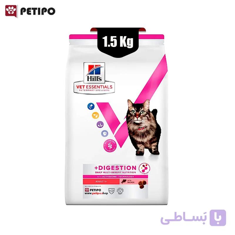 غذای خشک گربه دایجستیو مولتی بنفیت هیلز (Hill’s Multi Benefit +Digestion with Salmon) وزن 1.5 کیلوگرم — تصویر 1