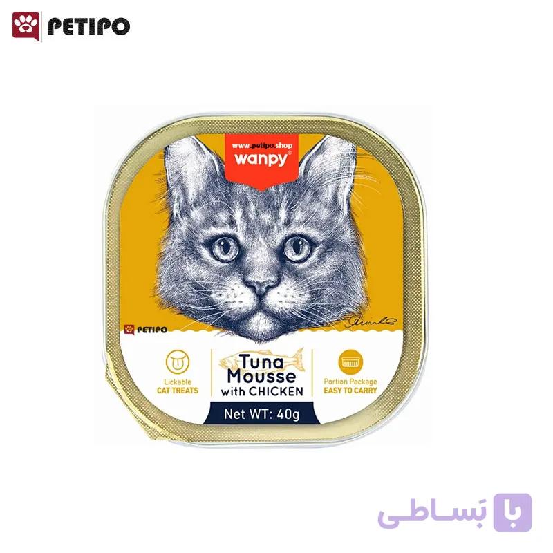 ووم گربه طعم ماهی تن ونپی (Wanpy Tuna Mousse for Cat) وزن 40 گرم — تصویر 1