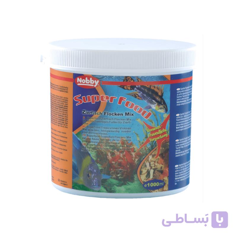 غذای پولکی ماهی نوبی مدل SuperFood حجم 1000 میلی‌لیتر