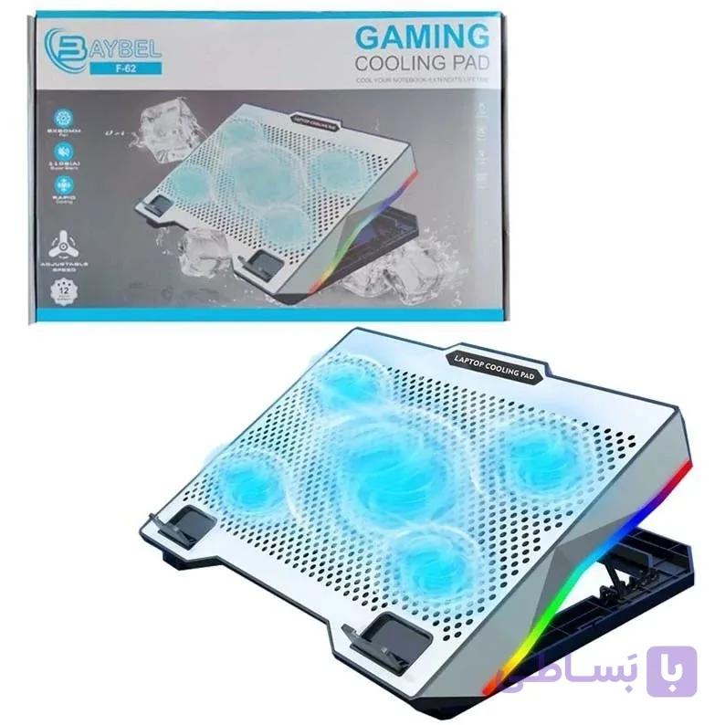 کول پد خنک کننده لپ تاپ BAYBEL مدل F62 با ۵ فن LED — تصویر 1